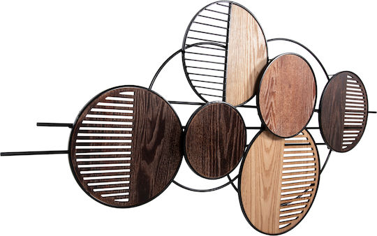 HomeMarkt Decorațiune Geometrică Pentru Perete Maro Din Metal 135x69cm
