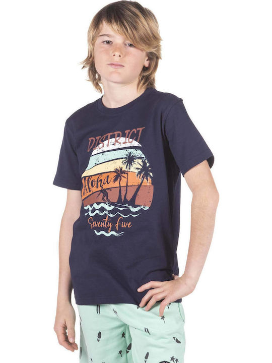 Детска тениска Тъмносин T-Shirt "Aloha Seventy Five"