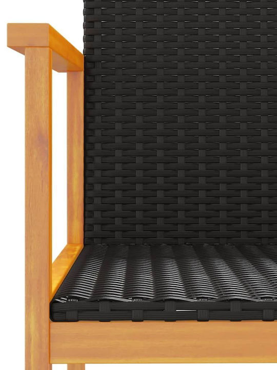 Καρέκλα Εξωτερικού Χώρου Rattan Μαύρο 2τμχ 55x55x78εκ.