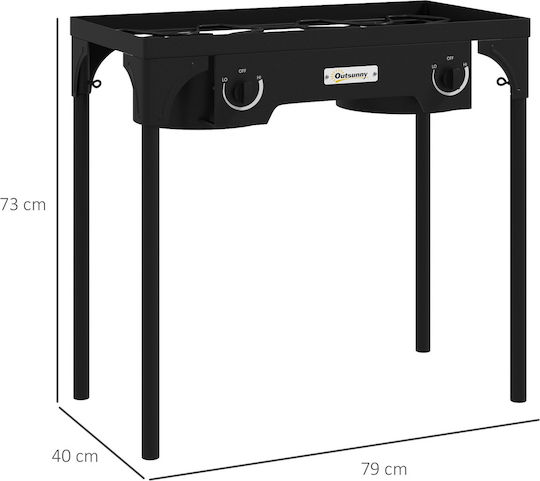Outsunny Gas Grill for Camping 79x40x73cm