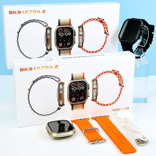 XO BK9 Ultra Smartwatch με Παλμογράφο (Πορτοκαλί)