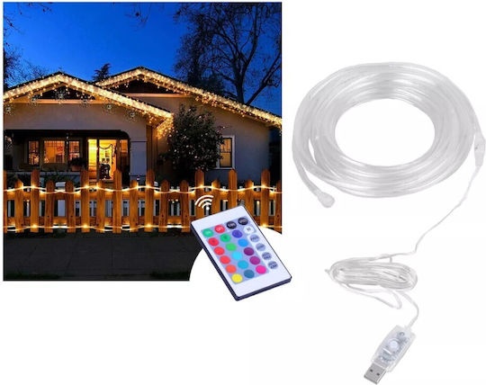 Φωτοσωλήνας 100 Λαμπάκια USB (5V) RGB με Προγράμματα 10m IP65