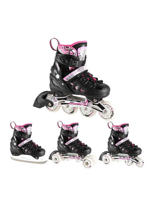 Nils Inline Αυξομειούμενα Rollers Μαύρα Ενηλίκων/Παιδικά Nils Inline Αυξομειούμενα Rollers Μαύρα Ενηλίκων/Παιδικά