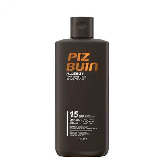 Piz Buin Лосион За Чувствителна Кожа Водоустойчив Слънцезащитен Крем За Тяло SPF15 200мл