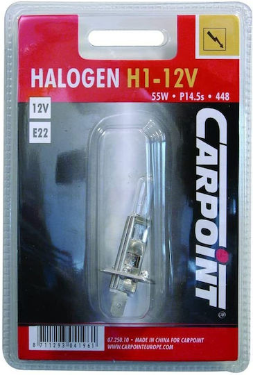 Carpoint Lampen Auto & Motorrad H1 Halogen Weiß 12V 55W 1Stück