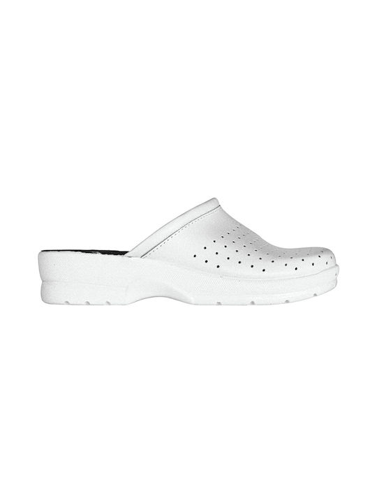 Goldenfit Leather Anatomic Clogs White