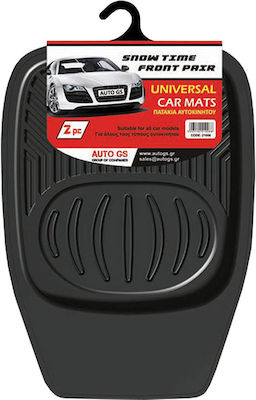 Auto Gs Front Mats Universal Tray Type 2pcs from Rubber Black