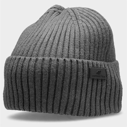 Beanie Beanie with Rib Knit in Gray color