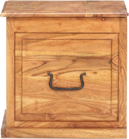 vidaXL Massif Wooden Decorative Trunk Brown 40x40x40cm