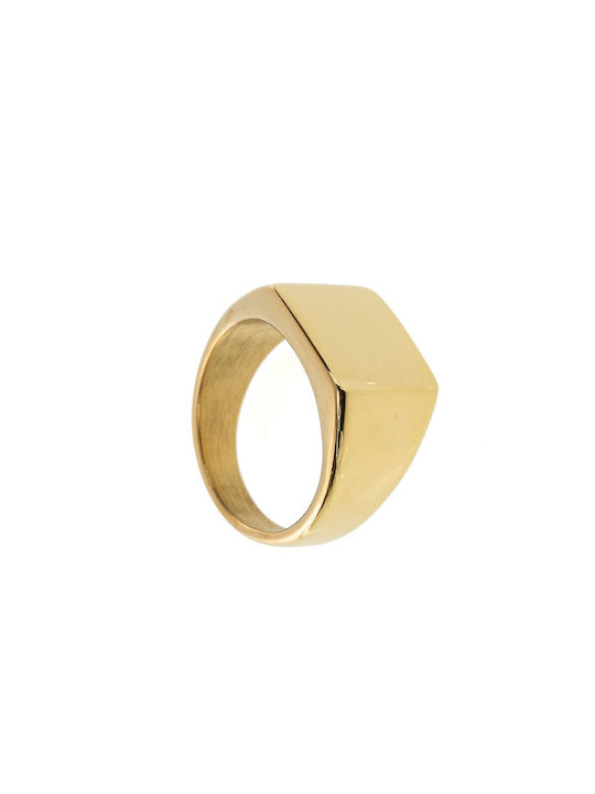 FantazyStores Herren Ring aus Stahl Vergoldet