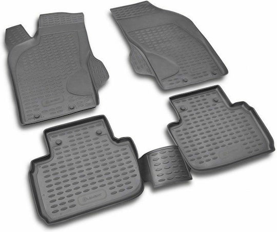 Novline Set of Front and Rear Mats 4pcs Tray Type for Alfa Romeo Alfa 147 2000+ Black