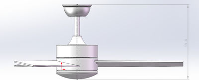 IQ Ventilator de tavan 106cm cu lumină și telecomandă Alb