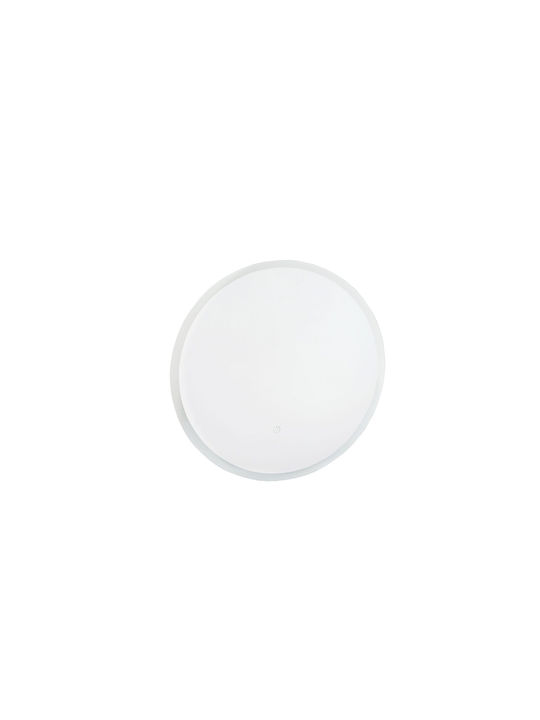 Lightex Στρογγυλός Καθρέπτης Μπάνιου Led Αφής από Μέταλλο 50x50cm Λευκός