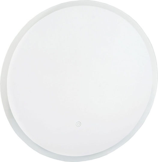 Lightex Rund Badezimmerspiegel Led Berührung aus Metall 50x50cm Weiß