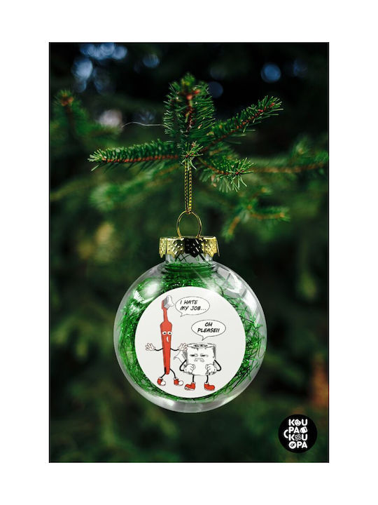 I Hate My Job Christmas Hanging Ball Ornament Plastic Transparent With Gold Dust With Beads Transparent