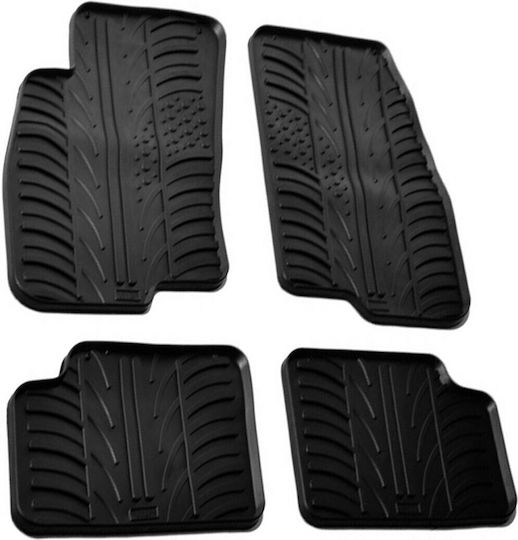 Lampa Set of Front and Rear Mats 4pcs Tray Type for Fiat Grande Punto 2012+ Black