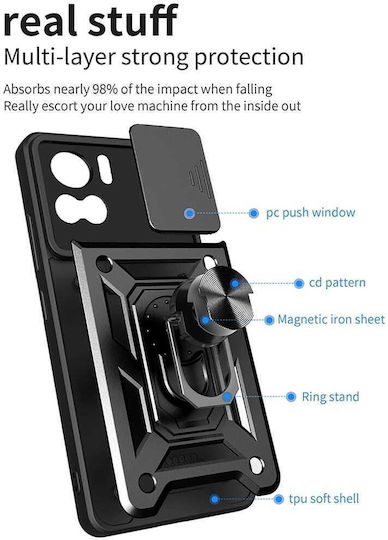 Techsuit Shield Back Cover Πλαστικό / Σιλικόνης Μαύρο (Motorola Edge 30 Ultra)