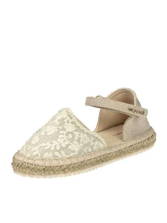Kids Espradrilles with Hoop & Loop Closure Beige