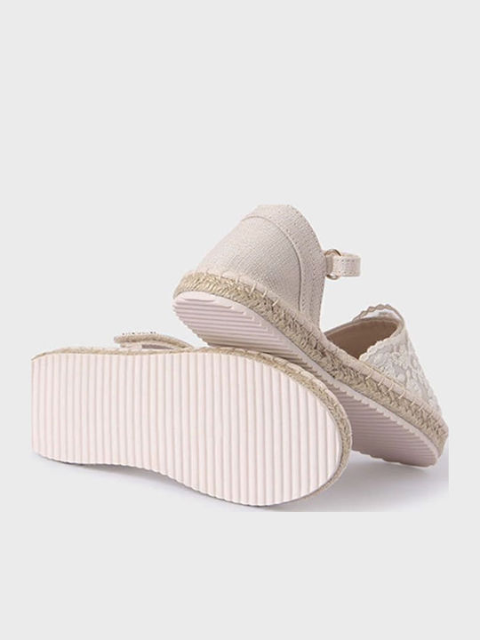 Kids Espradrilles with Hoop & Loop Closure Beige