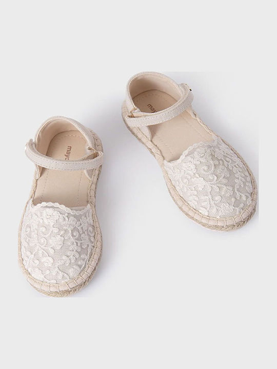 Kids Espradrilles with Hoop & Loop Closure Beige