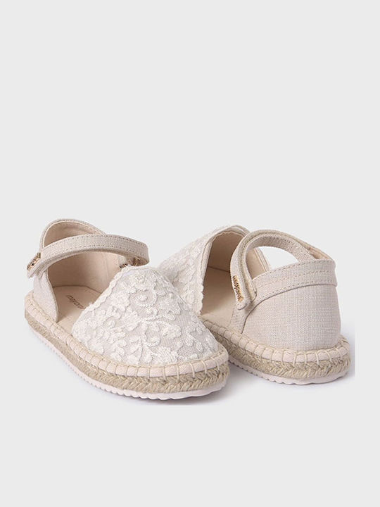 Kids Espradrilles with Hoop & Loop Closure Beige