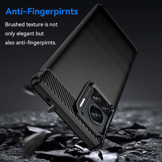 Techsuit Carbon Задна корица Силикон Черен (Motorola Edge 30 Ultra)