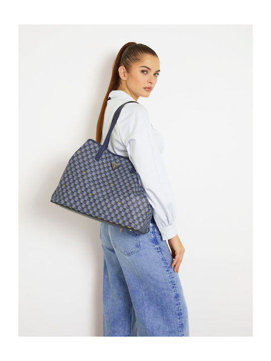Guess Vikky Women's Bag Shopper Shoulder Blue