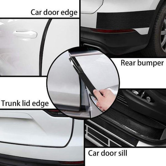 Carsun Car Protective Stickers Carbon 500 x 1.5cm for Car Door in Black Color 1pcs