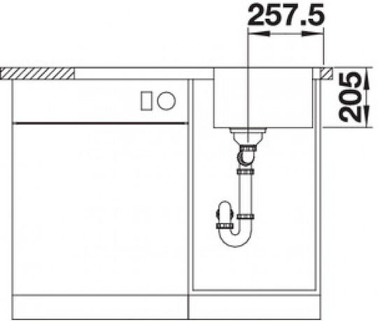 Blanco Lemis 45 S-IF Ένθετος Νεροχύτης Inox Brushed Μ86xΠ50cm Γκρι