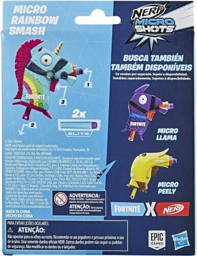 Nerf Нерф изстрелвач Micro Shots Rainbow Smash Fortnite за 8++ години