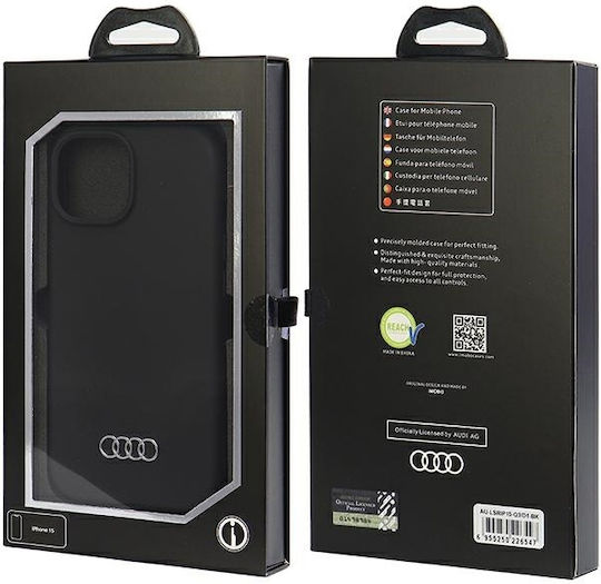 Audi Back Cover Σιλικόνης Μαύρο (iPhone 15)