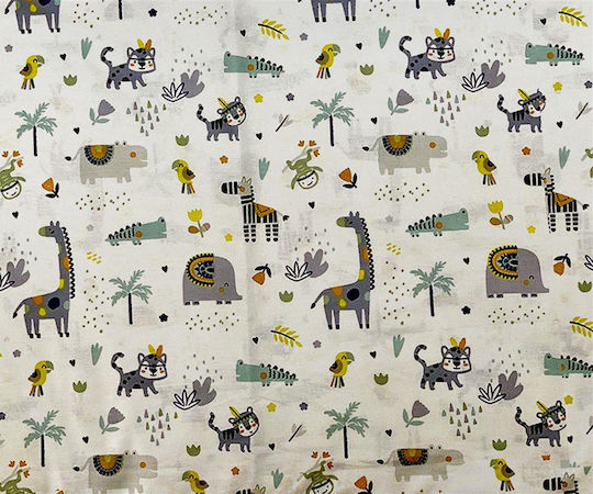 Dimcol Kids Duvet Single Kids Zoo White-grey 160x240cm