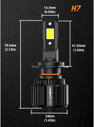 H7 LED Car Lamps Cool White 72W 2pcs A315-S4-H7