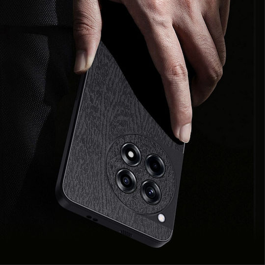Wood Umschlag Rückseite Kunststoff Schwarz (OnePlus 12R)