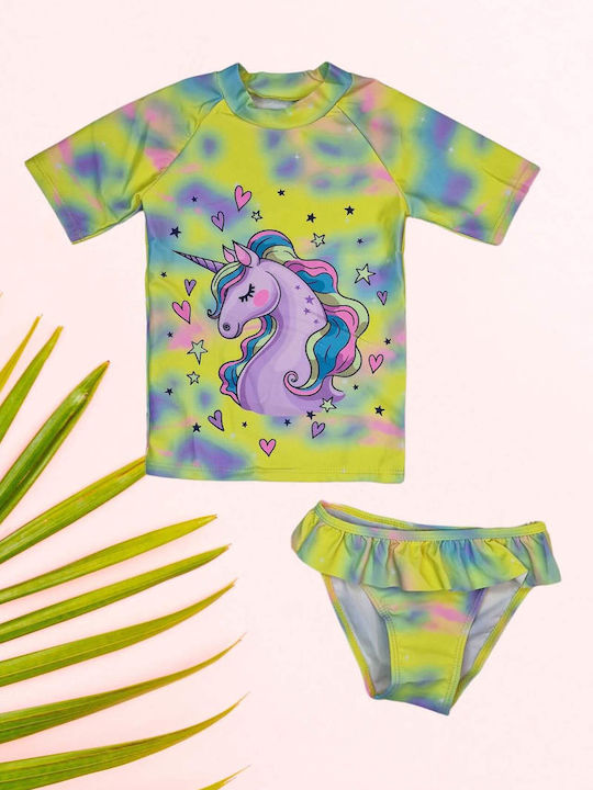 Kids Swimwear Set Shirt Slip R0524 Multicolored