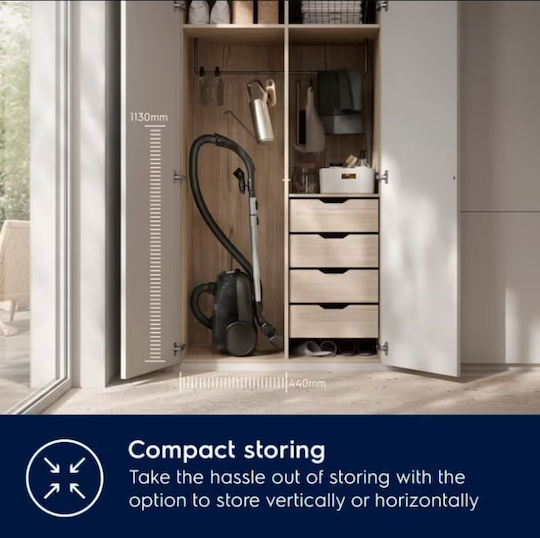 Electrolux EB61A5UG Ηλεκτρική Σκούπα 750W με Σακούλα 3.5lt Γκρι