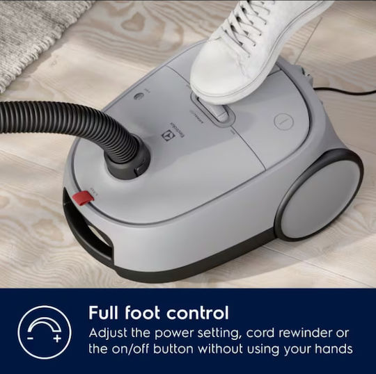 Electrolux EB61A5UG Ηλεκτρική Σκούπα 750W με Σακούλα 3.5lt Γκρι
