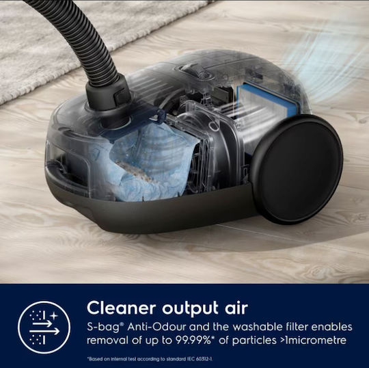Electrolux EB61A5UG Ηλεκτρική Σκούπα 750W με Σακούλα 3.5lt Γκρι