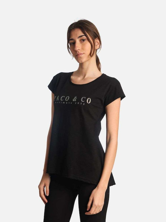 Paco Damen Regular Fit T-Shirt 2432035 Schwarz