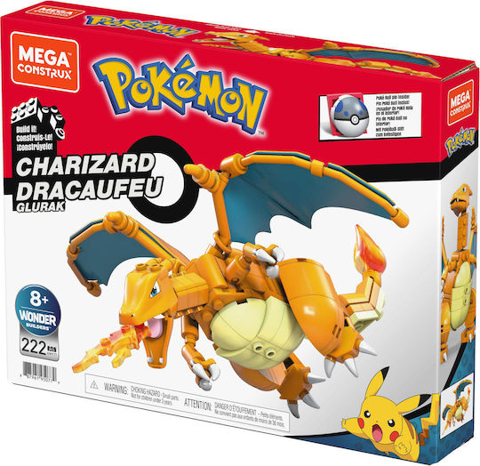Mega Bloks Building Blocks Charizard Construction Toys for 8+ Years 222 Pieces