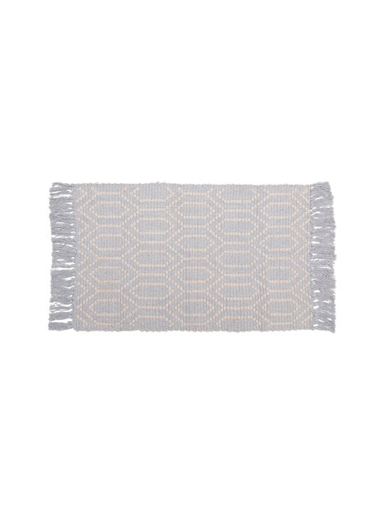 Viopros Γρανάδα Rug Rectangular Cotton with Fringes Charcoal