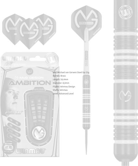 Winmau Mvg Michael Van Gerwen Ambition Steel Tip 22g Darts