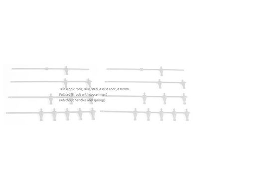 Nir Italia Barren Barren Barra για Ποδοσφαιράκι Set 16mm Blau/Rot Unterstützungsfuß 1Stück