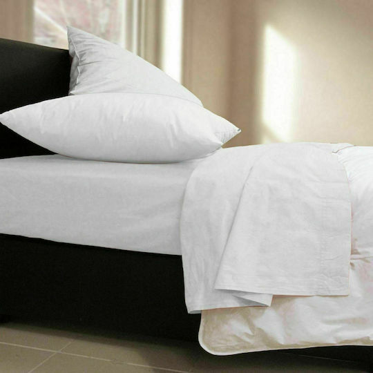 Nef-Nef Homeware Basic Super-Double Fitted Sheet 160x200+30cm White