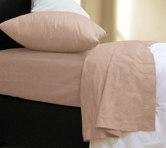 Nef-Nef Homeware Basic Ημίδιπλο 120x200+30εκ. με Λάστιχο Beige