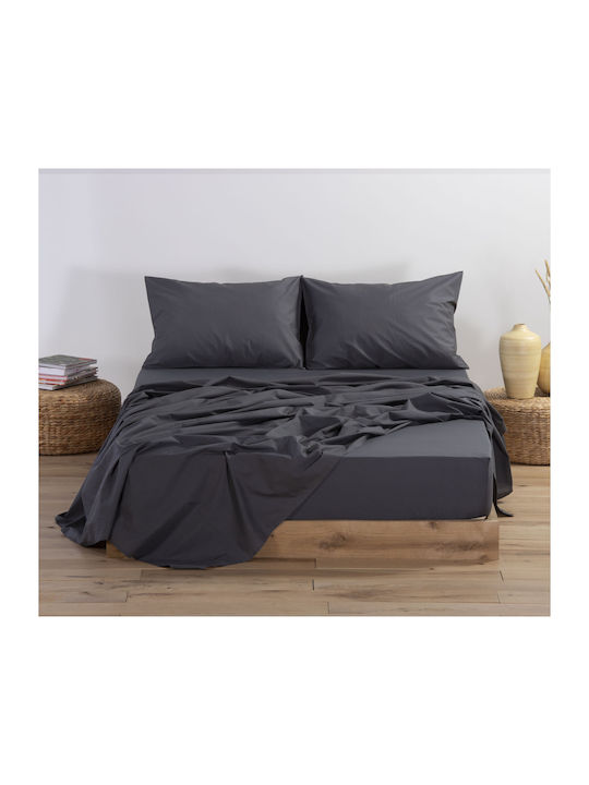 Nef-Nef Σεντόνι Υπέρδιπλο 240x270εκ. Basic 727 Dark Grey