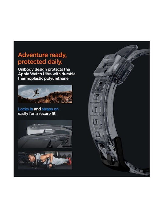 Spigen Rugged Armor Pro Каишка Силикон Черен (Apple Watch 44/45/46mm/Ultra 49mm)