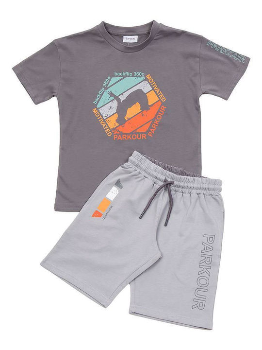 Trax Kinder Set mit Shorts Sommer 2Stück Charcoal