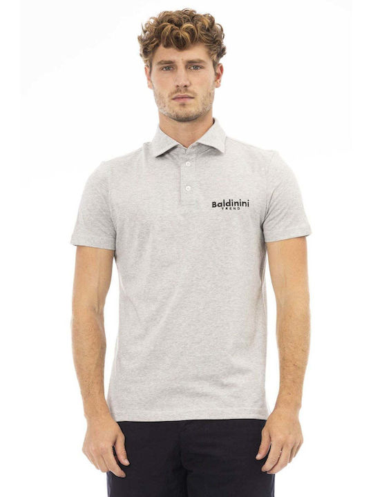 Baldinini Herren Kurzarmshirt Polo Silber