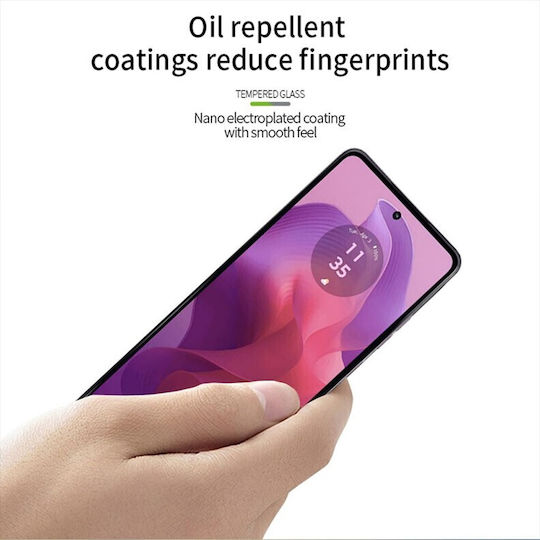 Pinwuyo Moto Vollflächig gehärtetes Glas Schwarz (Motorola Moto G24)
